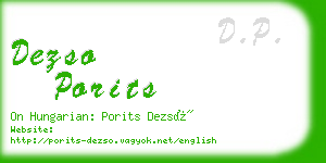 dezso porits business card